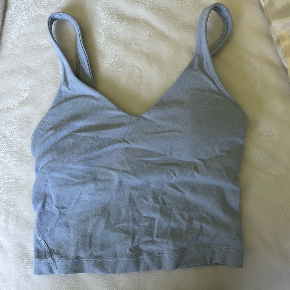Blue linen lululemon align tank